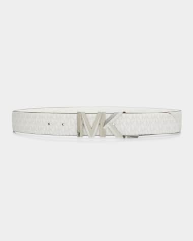 Michael Kors MK Logo Reversible Black Leather Belt