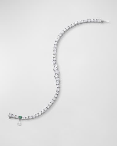 Monica Rich Kosann Sterling Silver Graduated White Sapphire Tennis Bracelet