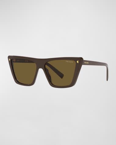 Prada Polarized Logo Acetate Butterfly Sunglasses