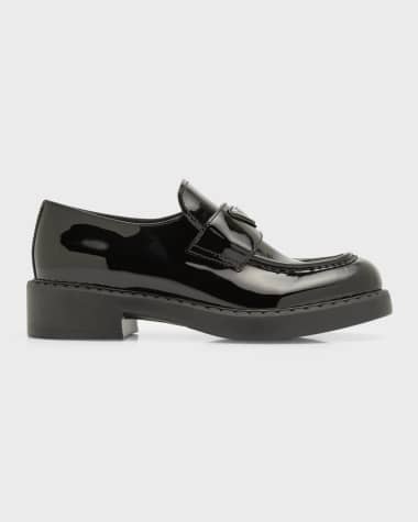 Prada Chocolate Patent Calfskin Loafers