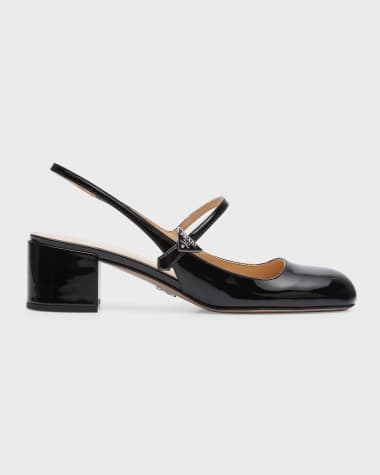 Prada Patent Mary Jane Slingback Pumps