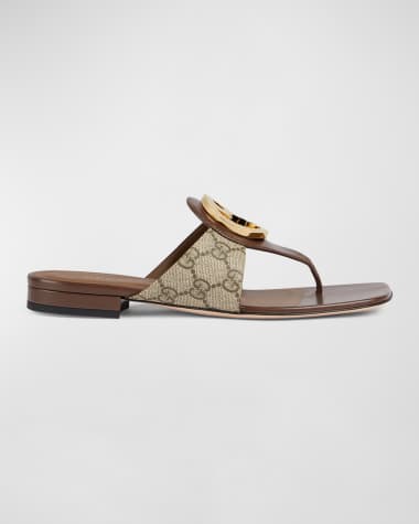 Gucci Blondie Medallion Flat Thong Sandals