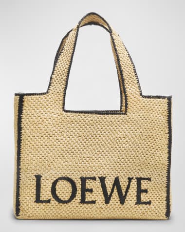 Pochette Raffia And Leather Tote Bag in Multicoloured - Loewe