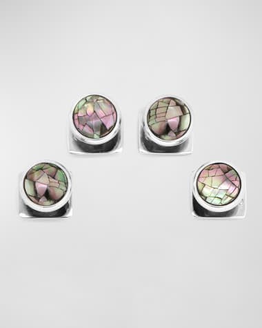 Cufflinks Inc. Men's Mosaic Smoke Mother-of-Pearl Shirt Studs