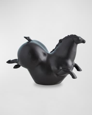 Global Views Friesian Horse Sculpture - Matte Black