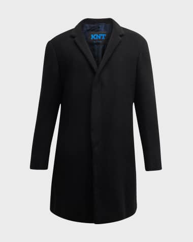 KNT Men's Concealed-Front Topcoat
