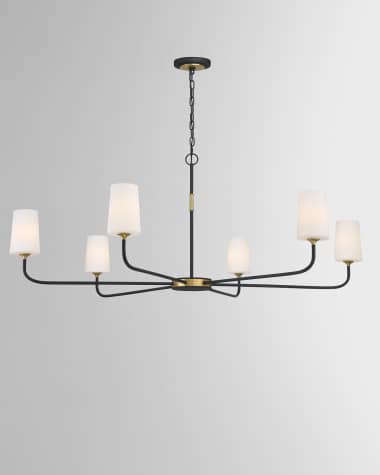 Crystorama Niles 6-Light Black Forged & Modern Gold Chandelier
