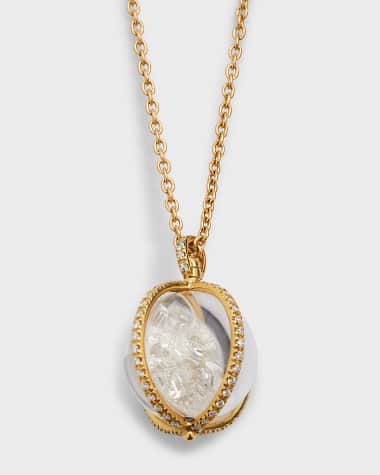 Moritz Glik 18K Yellow Gold Kaleidoscope Shaker Pendant Necklace with Diamond Pave