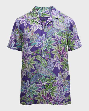 Ralph Lauren Purple Label Men's Archer Floral Silk Camp Shirt