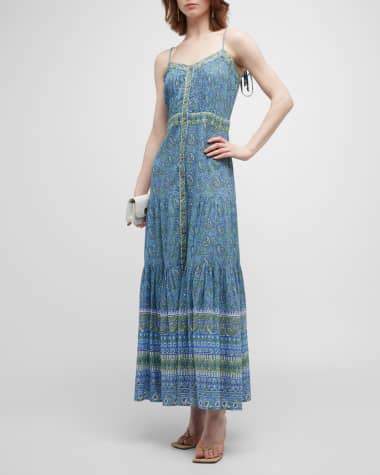 Veronica Beard Jeans Windansea Paisley-Printed A-Line Maxi Dress