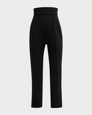 Carolina Herrera High-Rise Skinny-Leg Ankle Crepe Pants