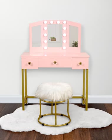 Neiman Marcus Kid's Glam Vanity and Stool