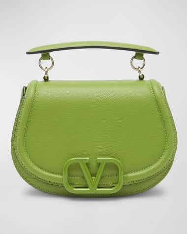 Green V-Logo leather cross-body wallet bag, Valentino Garavani