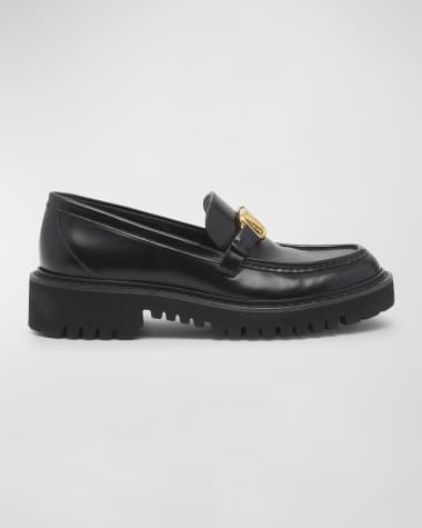 Valentino Garavani VLogo Medallion Leather Loafers