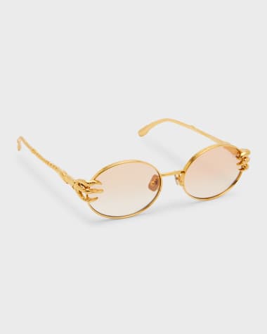 Anna-Karin Karlsson Claw Adventure Gold-Plated Titanium Oval Sunglasses
