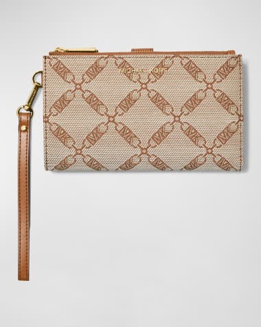 MICHAEL Michael Kors Chain-Link Monogram Double-Zip Wristlet