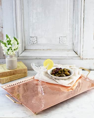 Coppermill Kitchen Vintage Inspired Copper Hand Hammered Tray