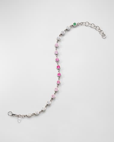 Monica Rich Kosann Sterling Silver Ombre Sapphire Tennis Bracelet