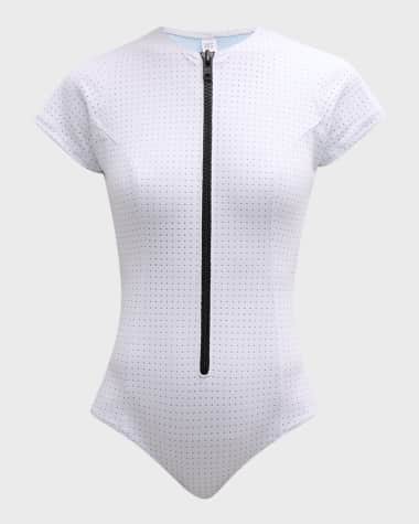 Lisa Marie Fernandez Farrah Perforated One-Piece Swimsuit