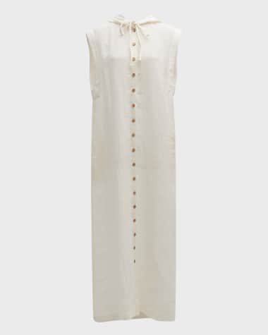 Lisa Marie Fernandez Gauze Button-Front Sleeveless Caftan