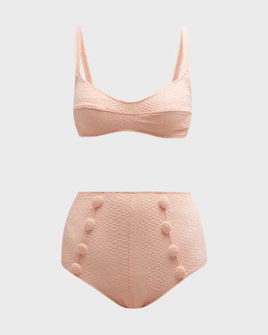 Lisa Marie Fernandez Textured Two-Piece Bikini Set