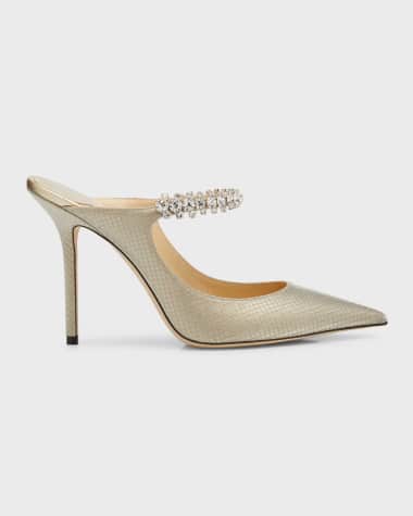Jimmy Choo Bing Crystal Glitter Mule Pumps