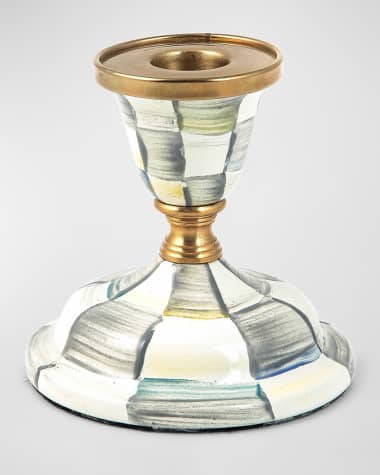 MacKenzie-Childs Sterling Check Candlestick - Short