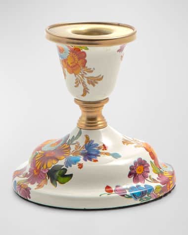 MacKenzie-Childs Flower Market Short Candlestick Holder