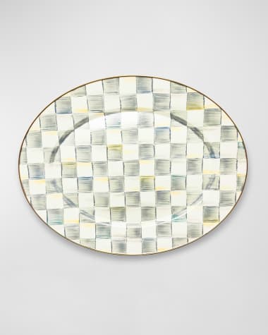 MacKenzie-Childs Sterling Check Enamel Oval Platter, Large