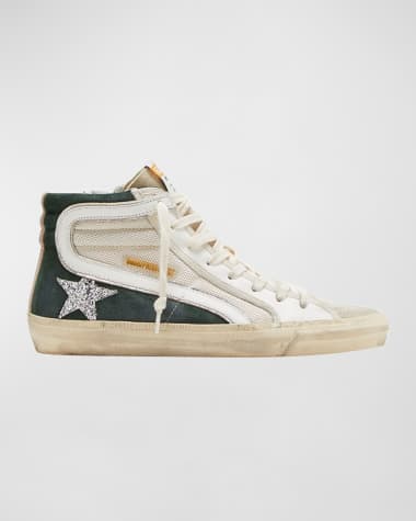 Golden Goose Slide High-Top Glitter Leather Sneakers