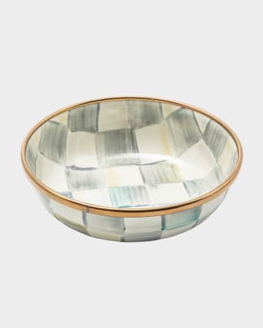MacKenzie-Childs Sterling Check Enamel Relish Dish