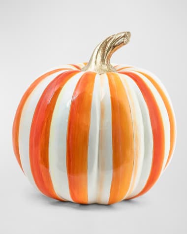 MacKenzie-Childs Orange Striped Halloween Pumpkin