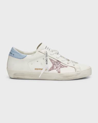 Golden Goose Superstar Leather Glitter Low-Top Sneakers