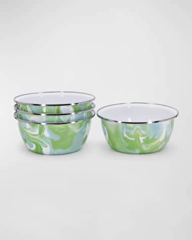 Golden Rabbit Camouflage Marbled Salad Bowls, Set of 4