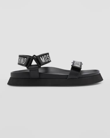 Moschino Men's Logo Grip Strap Sandals