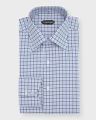 TOM FORD Men's Slim Fit Check Dress Shirt