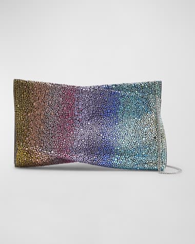 Christian Louboutin Loubitwist Small Cluctch in Rainbow Strass