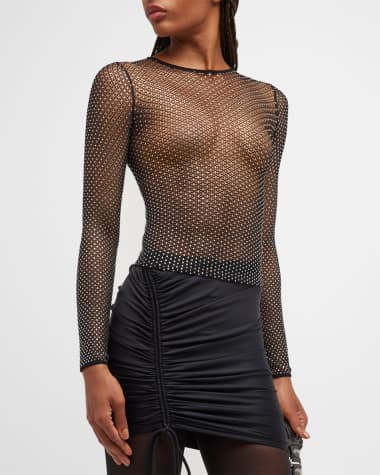 Balenciaga Crystal Mesh Top