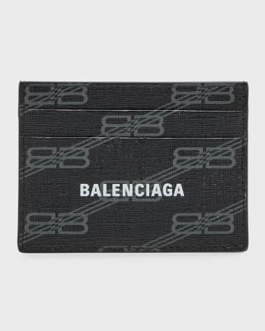 Balenciaga Men's Signature Card Holder BB Monogram Coated Canvas