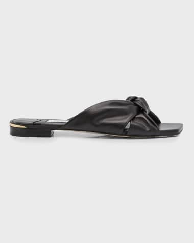 Jimmy Choo Avenue Crisscross Flat Slide Sandals