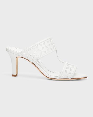 Escarpins Manolo Blahnik 'Nikan' - Talons Kitten Heels Blanc - Taille 37.5 - Neufs
