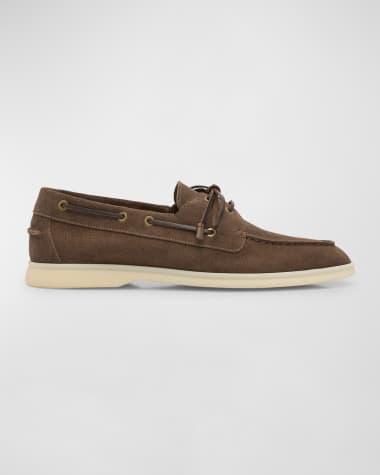 Loro Piana Men's Sea-Sail Walk Suede Boat Shoes