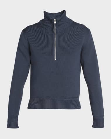 TOM FORD Men's Wool-Silk Half-Zip Sweater