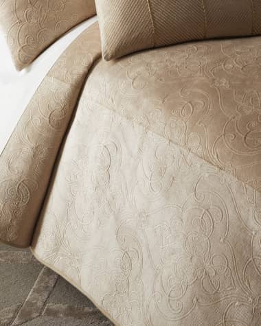 Callisto Home Davim Scroll Velvet Coverlet, Queen