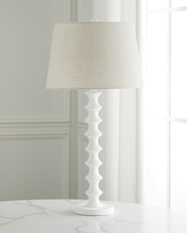 Old World Design Jocelyn White Gesso Table Lamp - 30"