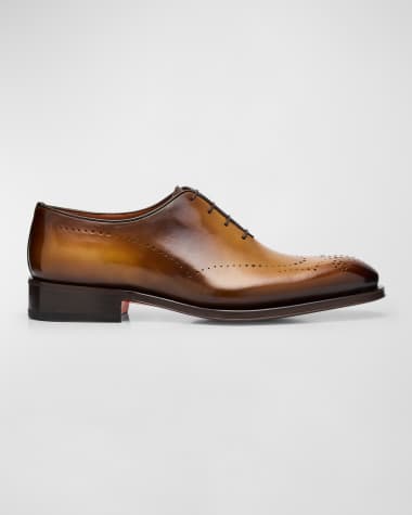 Santoni Men's Kaj Bicolor Brogue Leather Oxfords