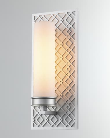 Lucas + McKearn Ziggy 1-Light Bath Bar Sconce in Lacquered Silver