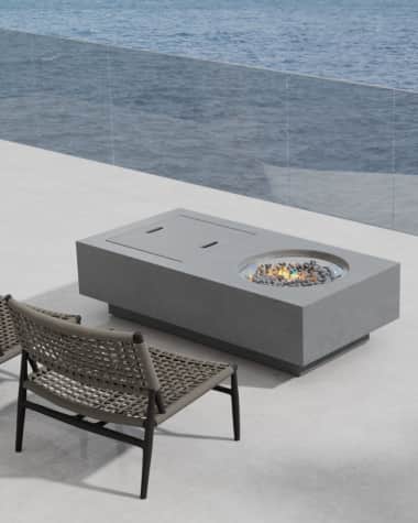 Sunset West Gravestone Self-Contained Tank Rectangular Fire Table