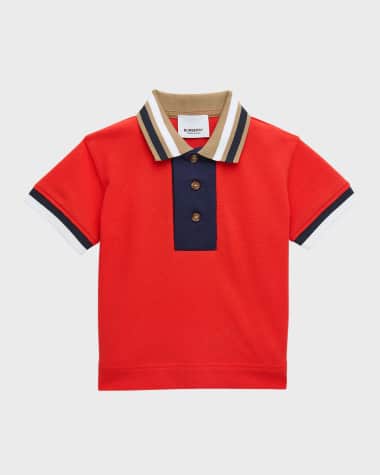 Burberry Boy's Douglas Collegiate Logo-Print Polo Shirt, Size 6M-2