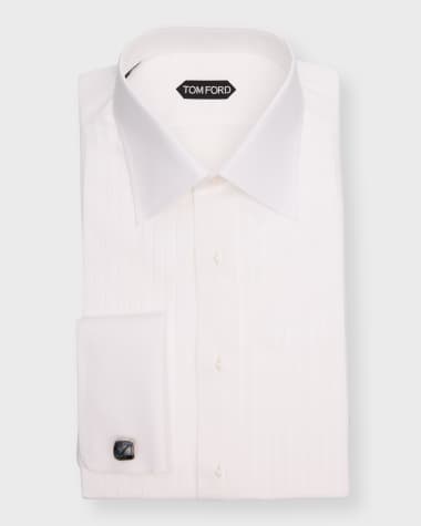 TOM FORD Men's French Cuff Pleated Dress Shirt